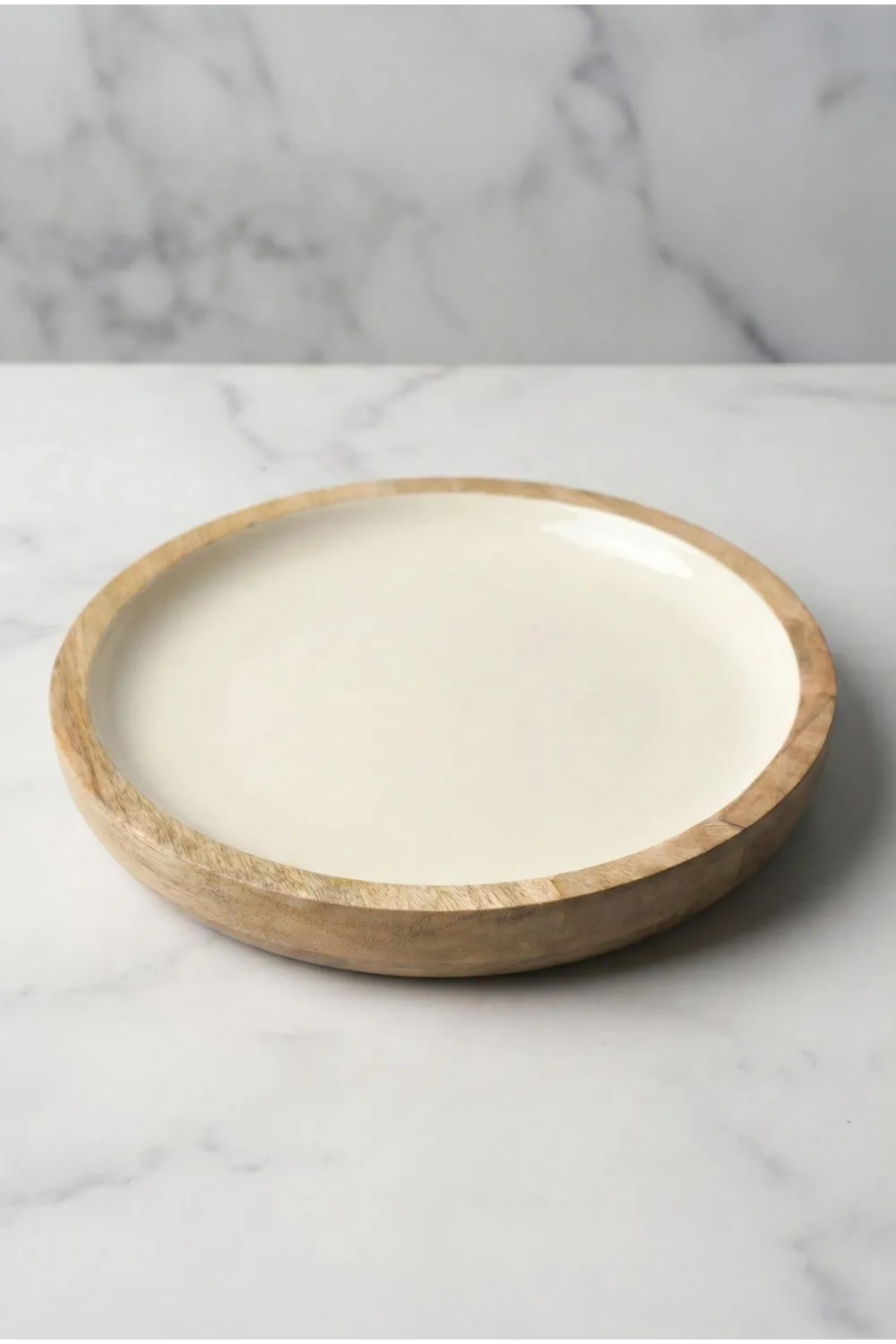 Mango Agacı Pasta Tabağı & Sunum Tabağı 20 Cm Krem