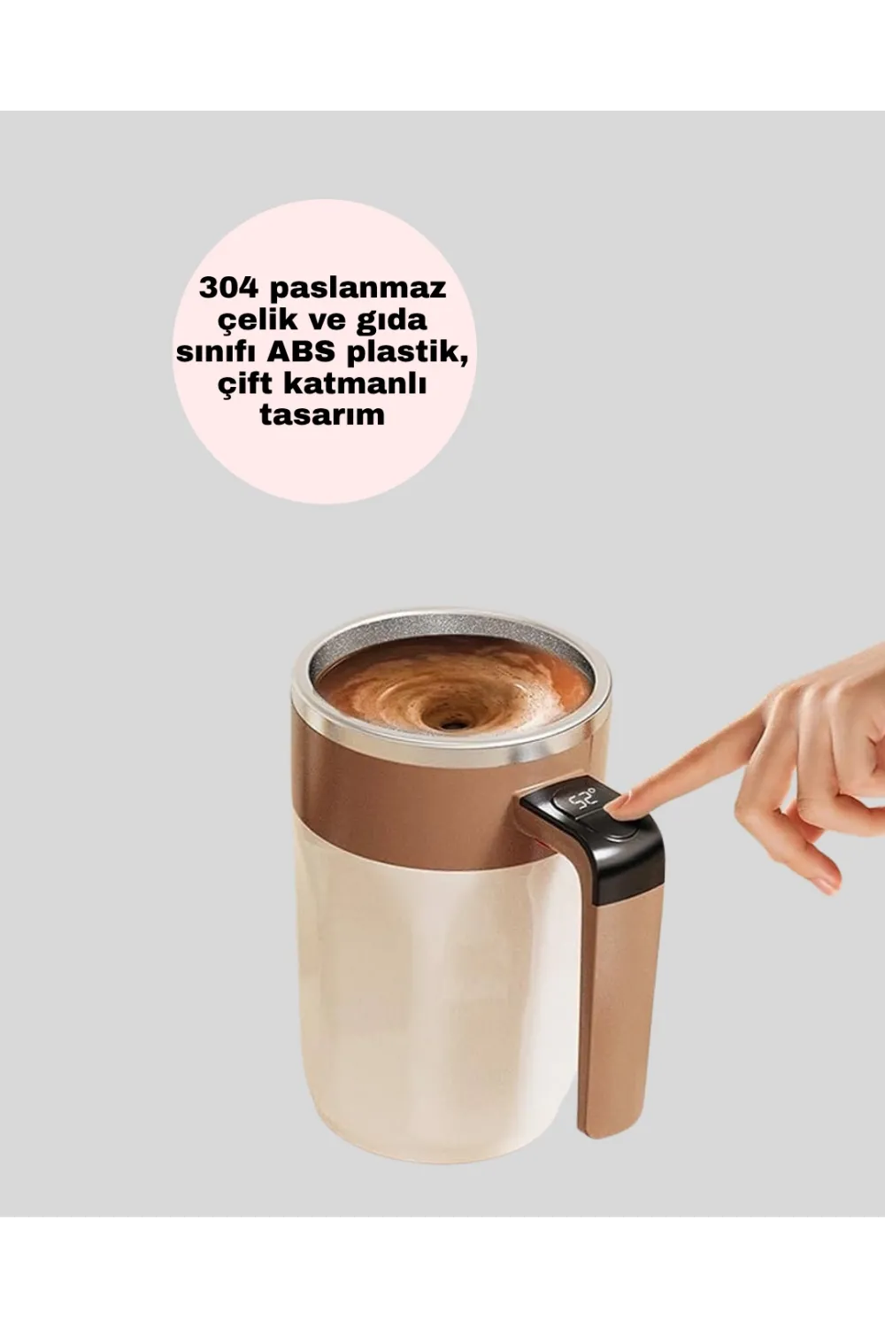 Manyetik Otomatik Karıştırma Bardağı – Şarjlı, Paslanmaz Ve Pratik