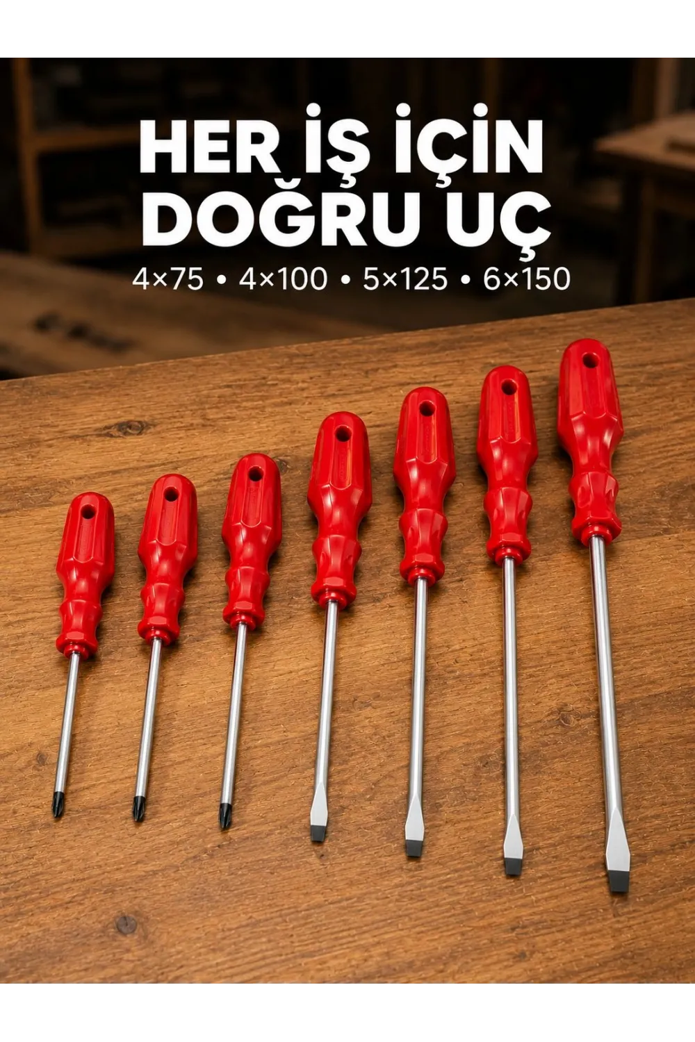 Manyetik Uçlu 7 Parça Tornavida Seti Düz Ve Yıldız Tornavida