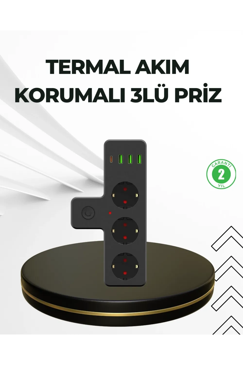Masa Üstü Çoklu Priz Usb Ve Type-c Çıkışlı Güç Dağıtıcı