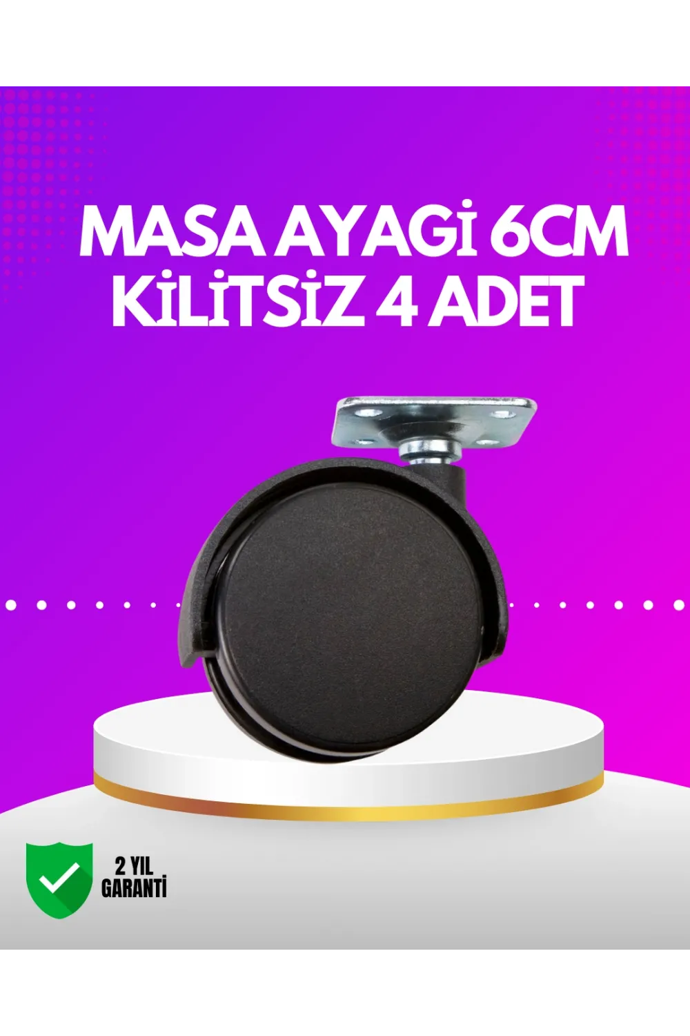 Masa Ve Koltuk İçin Kilitsiz Tekerlek Seti 6 Cm
