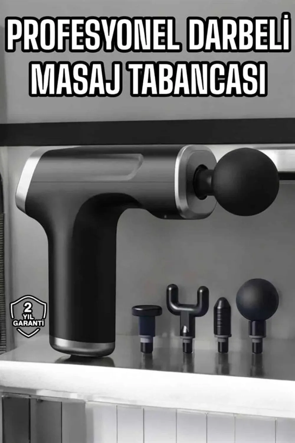 Masaj Tabancası 4 Başlıklı Kas Ve Vücut Ağrıları İçin Şarjlı Darbeli