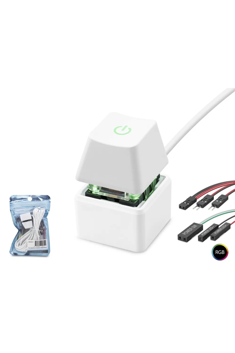 Masaüstü Bilgisayar Rgb Power Tuşu On/Off Switch Beyaz ND2810