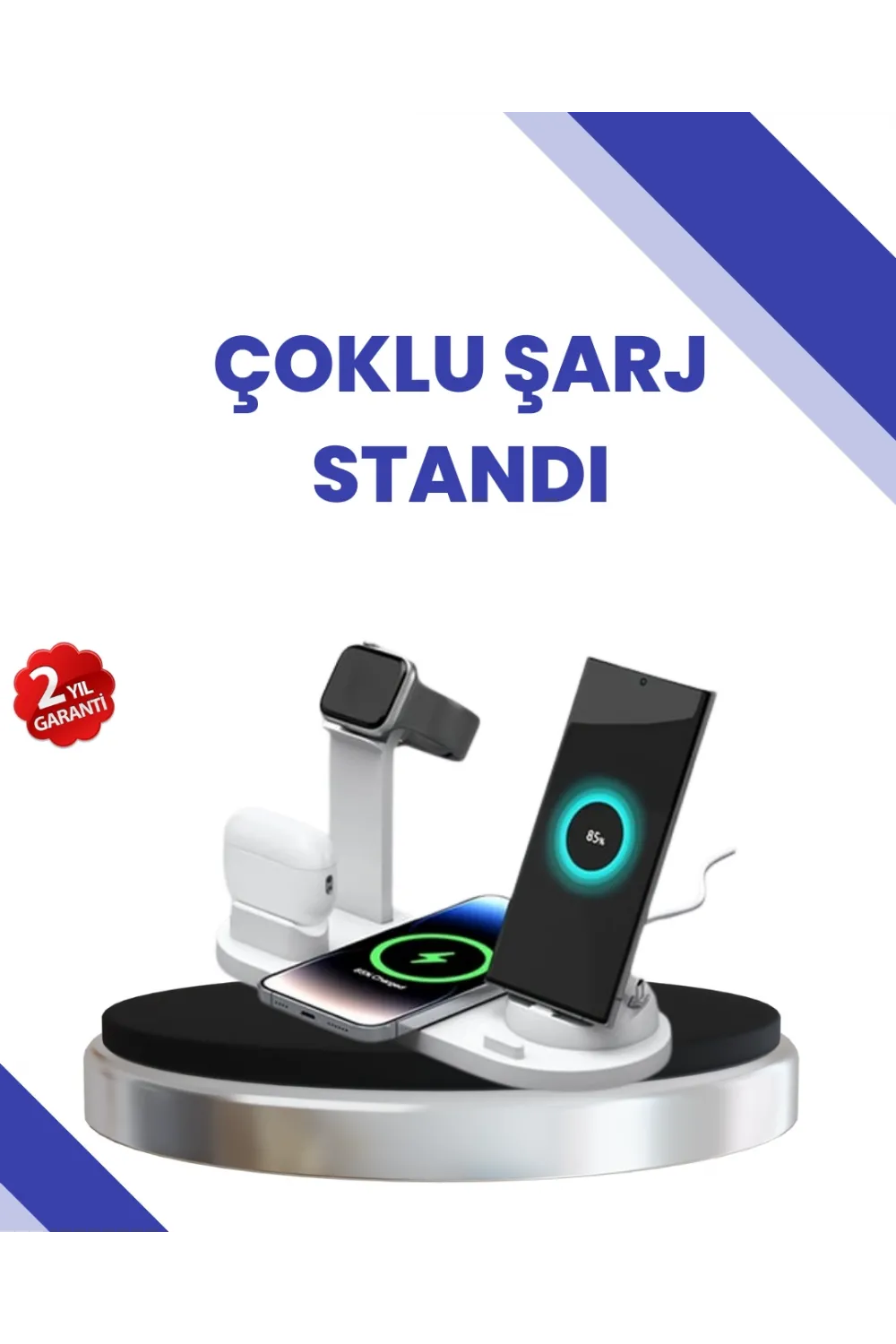 Masaüstü Düzenleyici 4’ü 1 Arada Kablosuz Şarj Aksesuarı