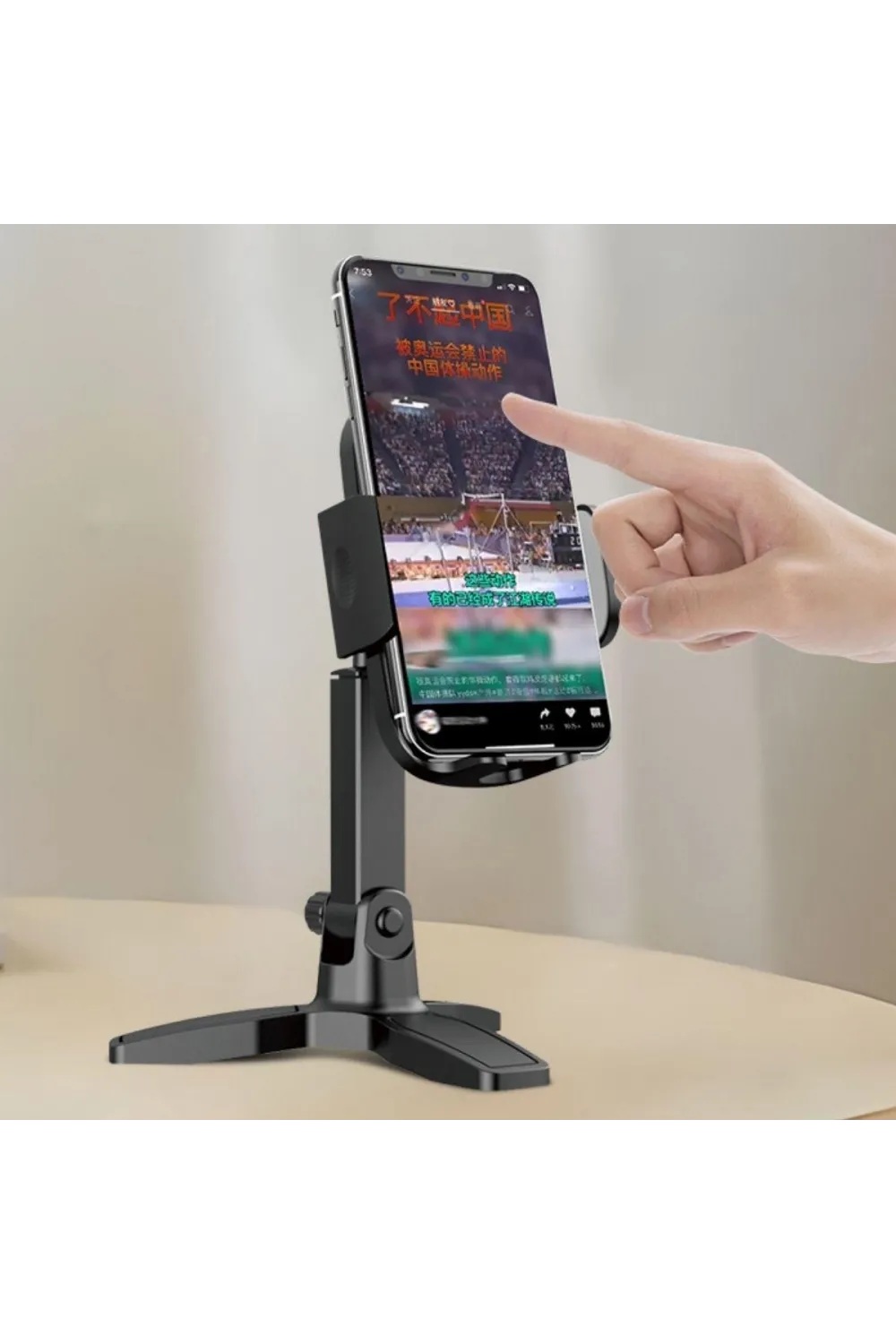 Masaüstü Telefon Standı 360 Derece Dönebilen Başlıklı Ayaklı Telefon Tripodu