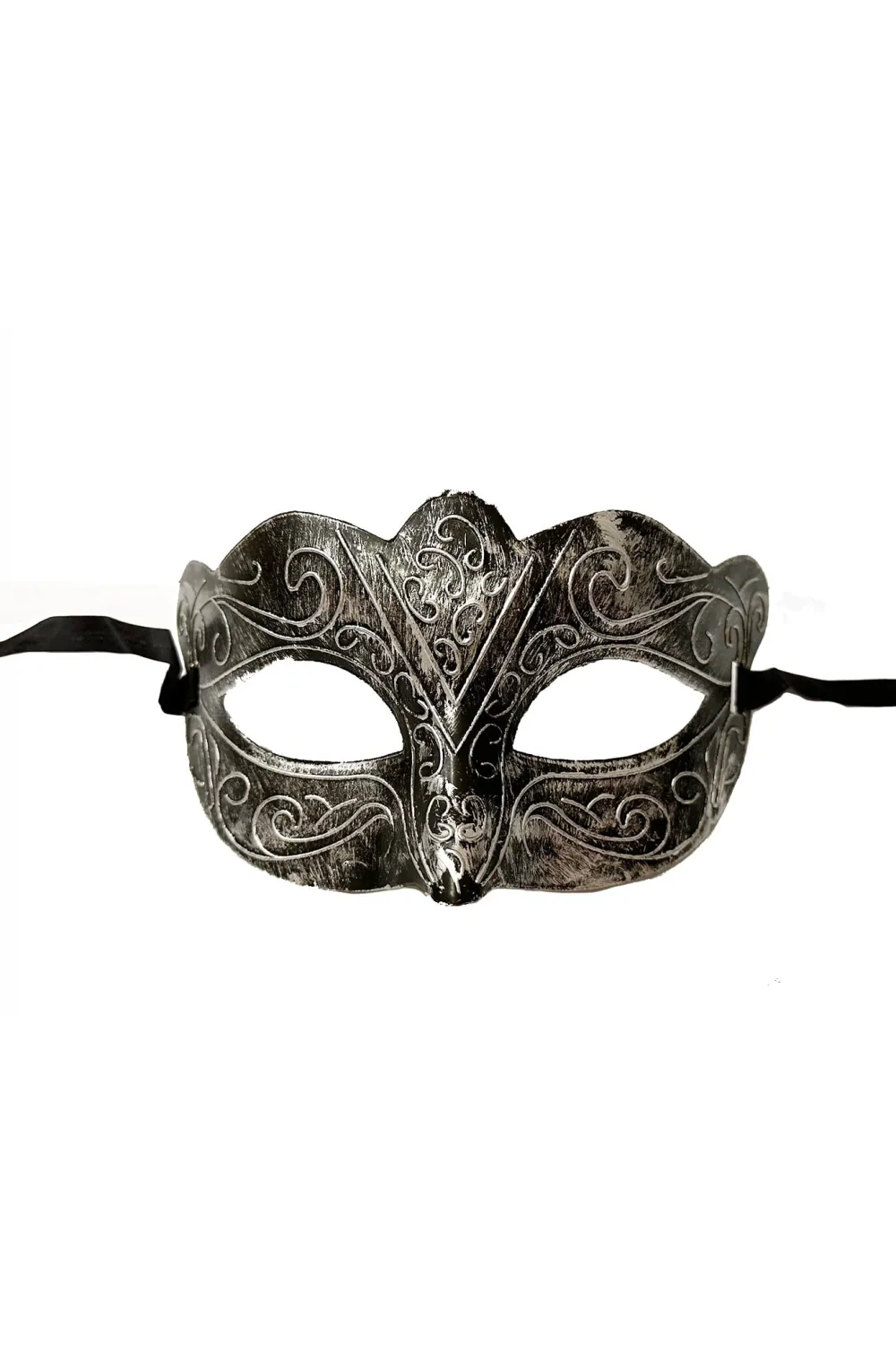 Maskeli Balo Antik Gri Gümüş Eskitilmiş Maske Balo Venedik