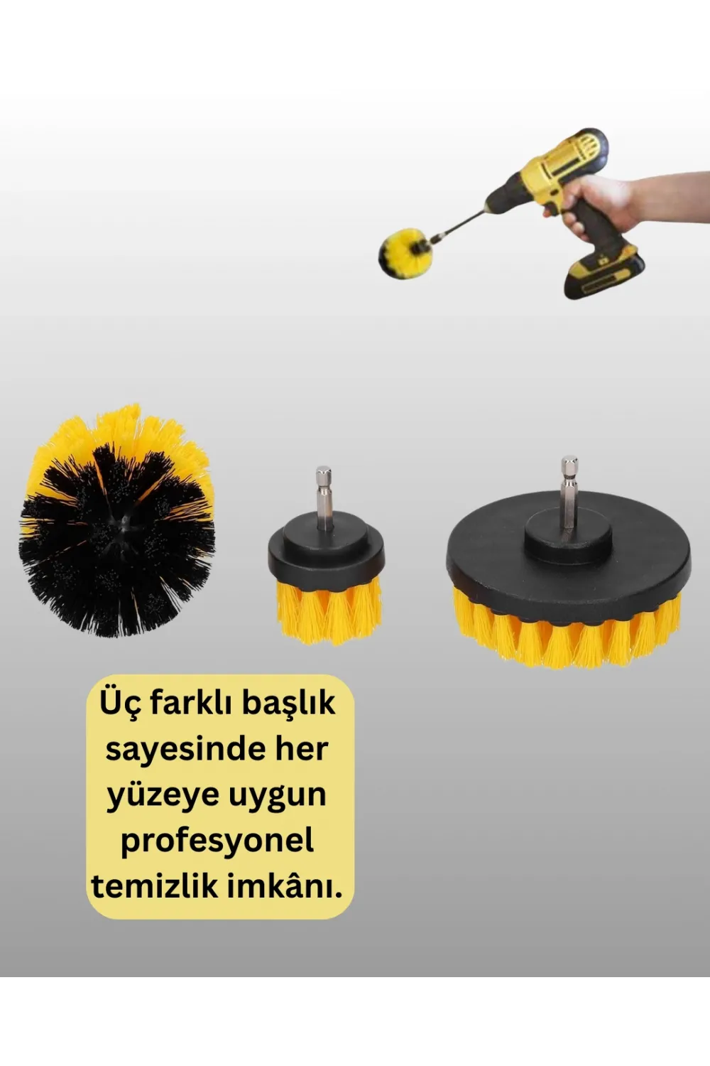 Matkap Ucu Temizlik Aparatı 3’lü Fırça Seti