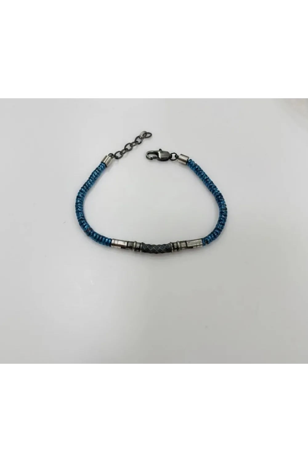 Mavi Çelik  Erkek Çelik Bileklik Boy 18+3 Cm / En 0.4 Mm  - Ebl0035