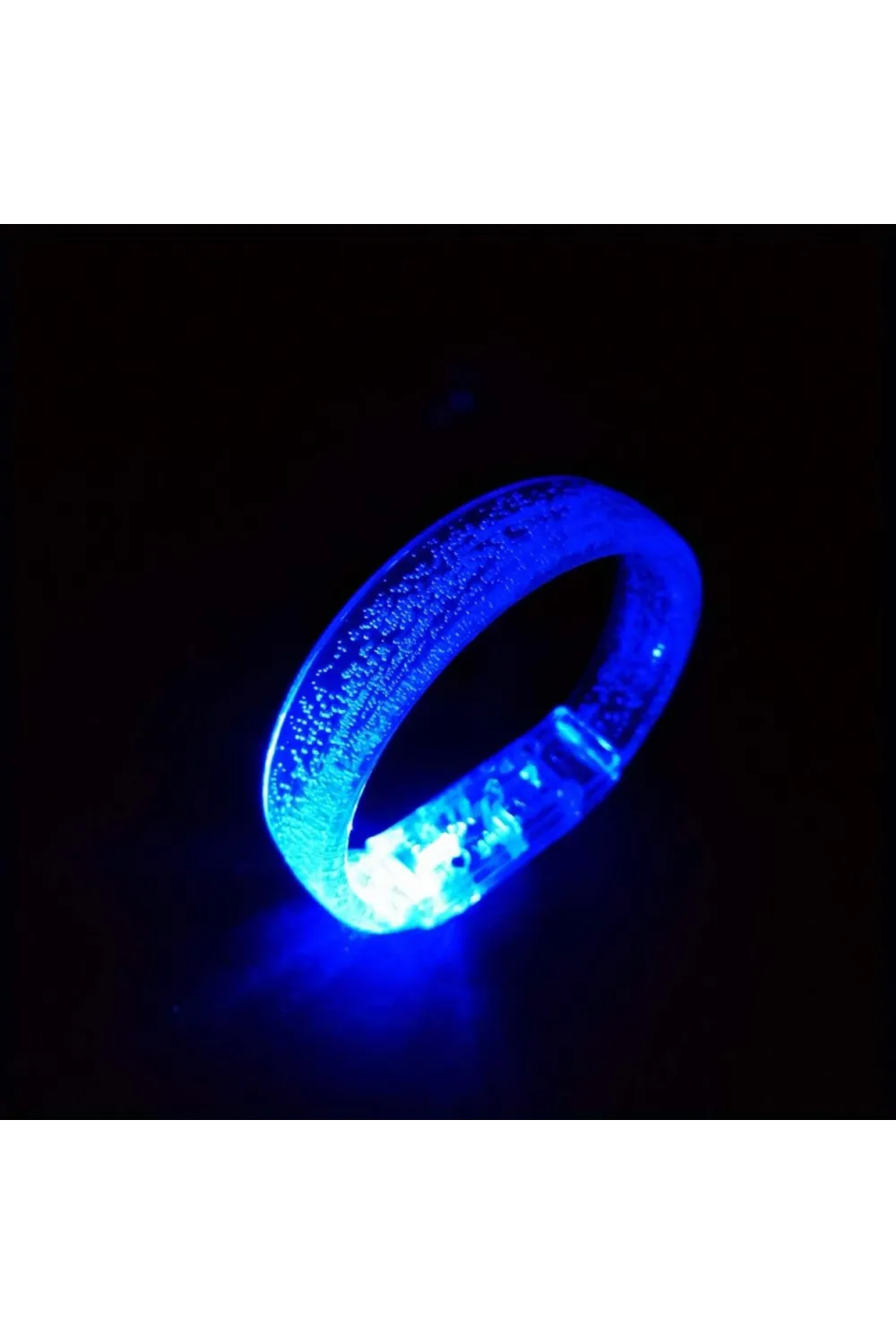 Mavi Led Işıklı Baskı Yapılabilen Pilli Bileklik Bilezik 1,5 cm Genişlik