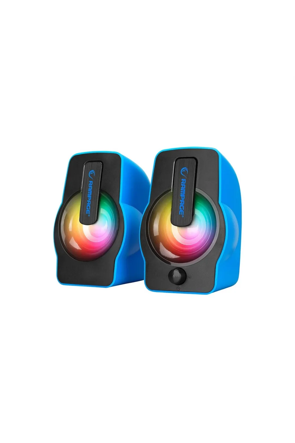 Mavi - Rgb Işıklı 1+1 Hoparlör Speakaer Set Usb Kablo 2.0 Multimedya - 6w