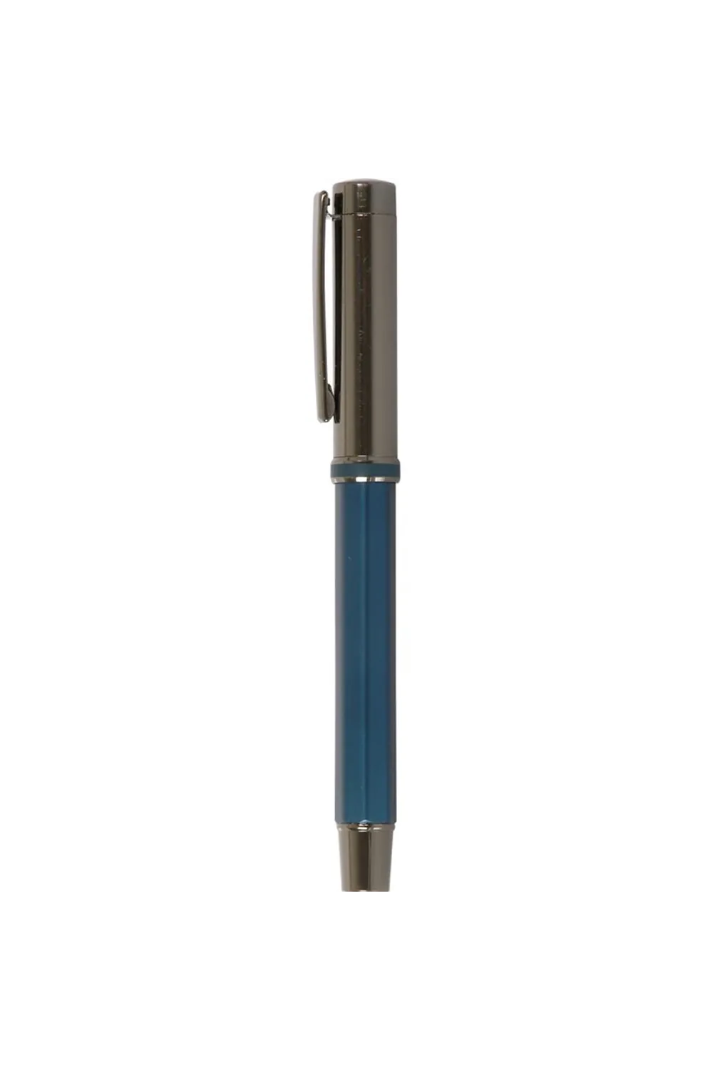 Mavi Termo Deri Defter Ve Metal Roller Kalem Seti