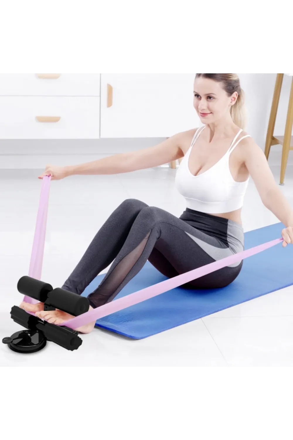 Mekik Çekme Spor Aleti Ayak Destekli Vantuzlu