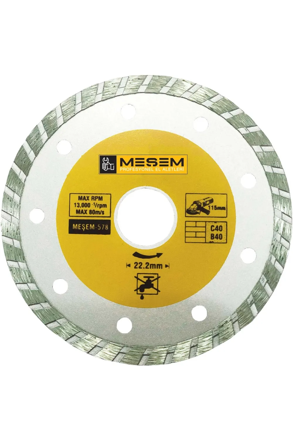 Meşem Granit Mermer Kesici Elmas Testere 180 Mm