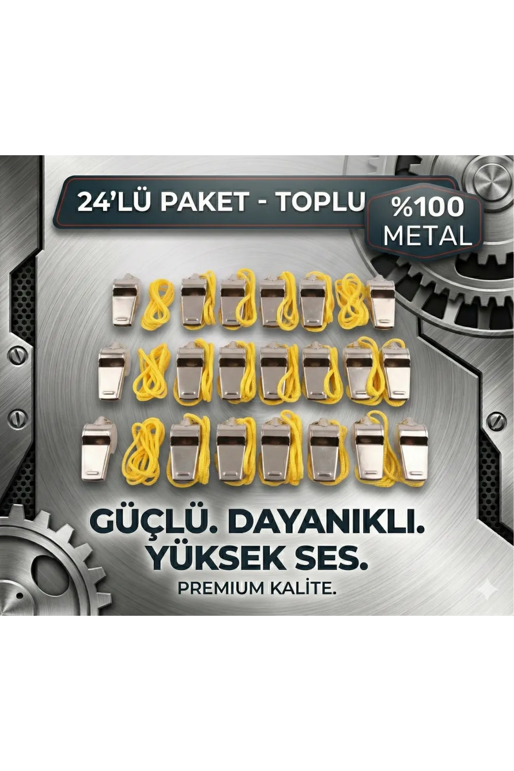 Metal Ipli Hakem Ve Deprem Düdüğü (24lü)