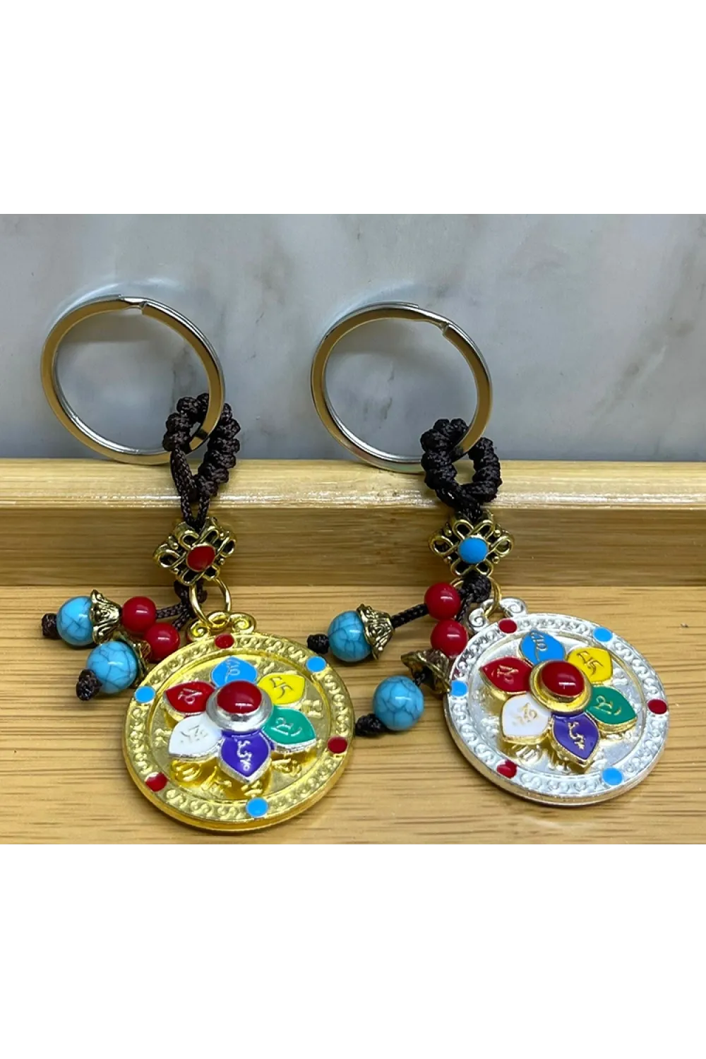 Metal Lotus Tılsımlı Şans Anahtarlık