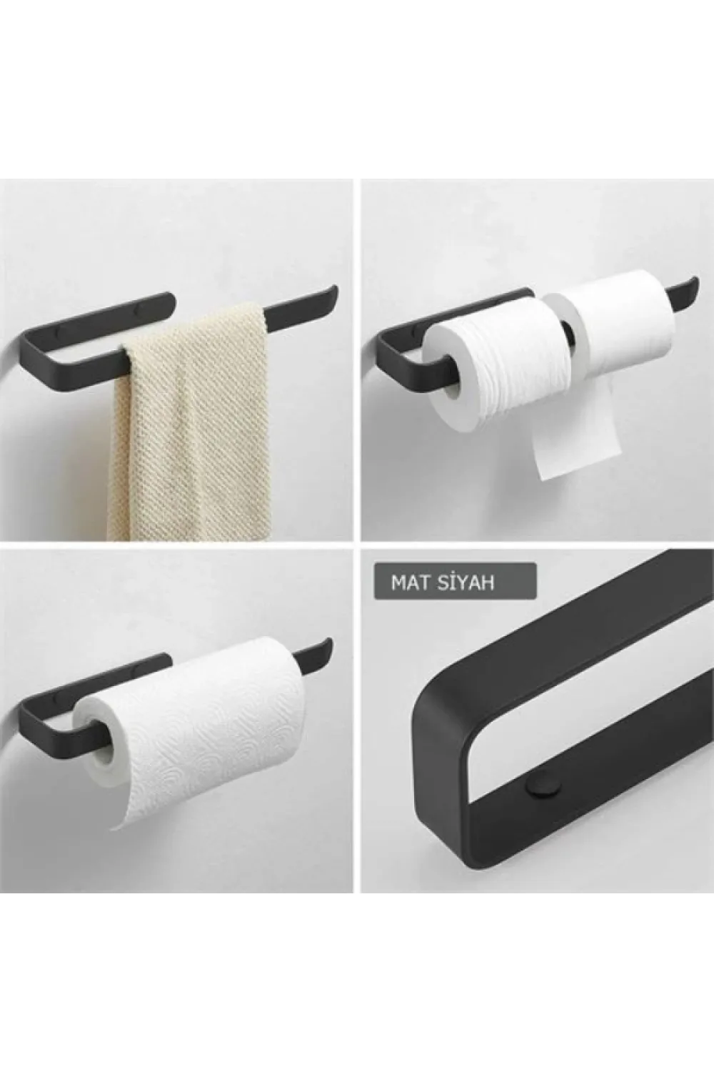 Metal Mat Siyah Havluluk