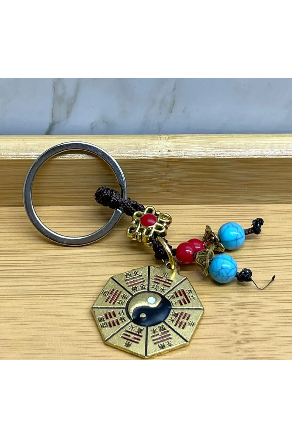 Metal Renkli Yin Yang Anahtarlık