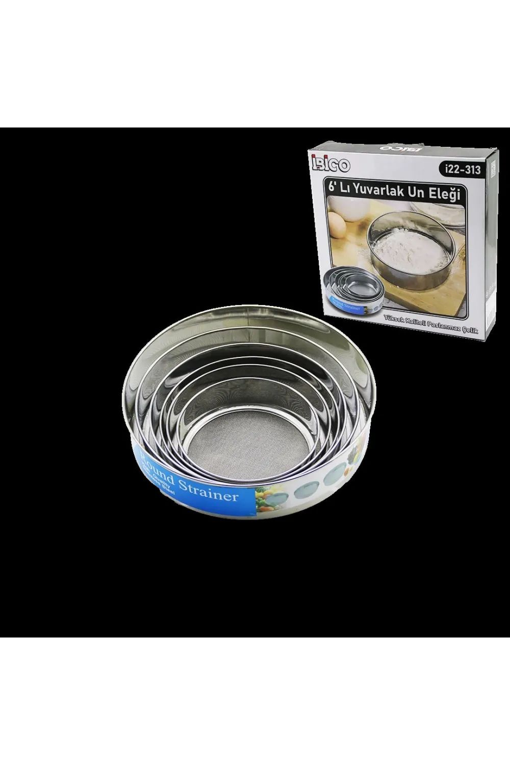 Metal Un Eleği Seti 6lı (15-26.5 cm)