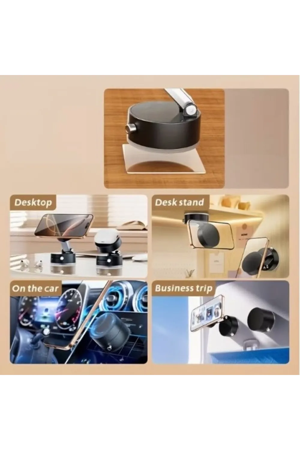 Mıknatıslı Katlanabilir Telefon Tutucu - Torpido ve Cam Uyumlu