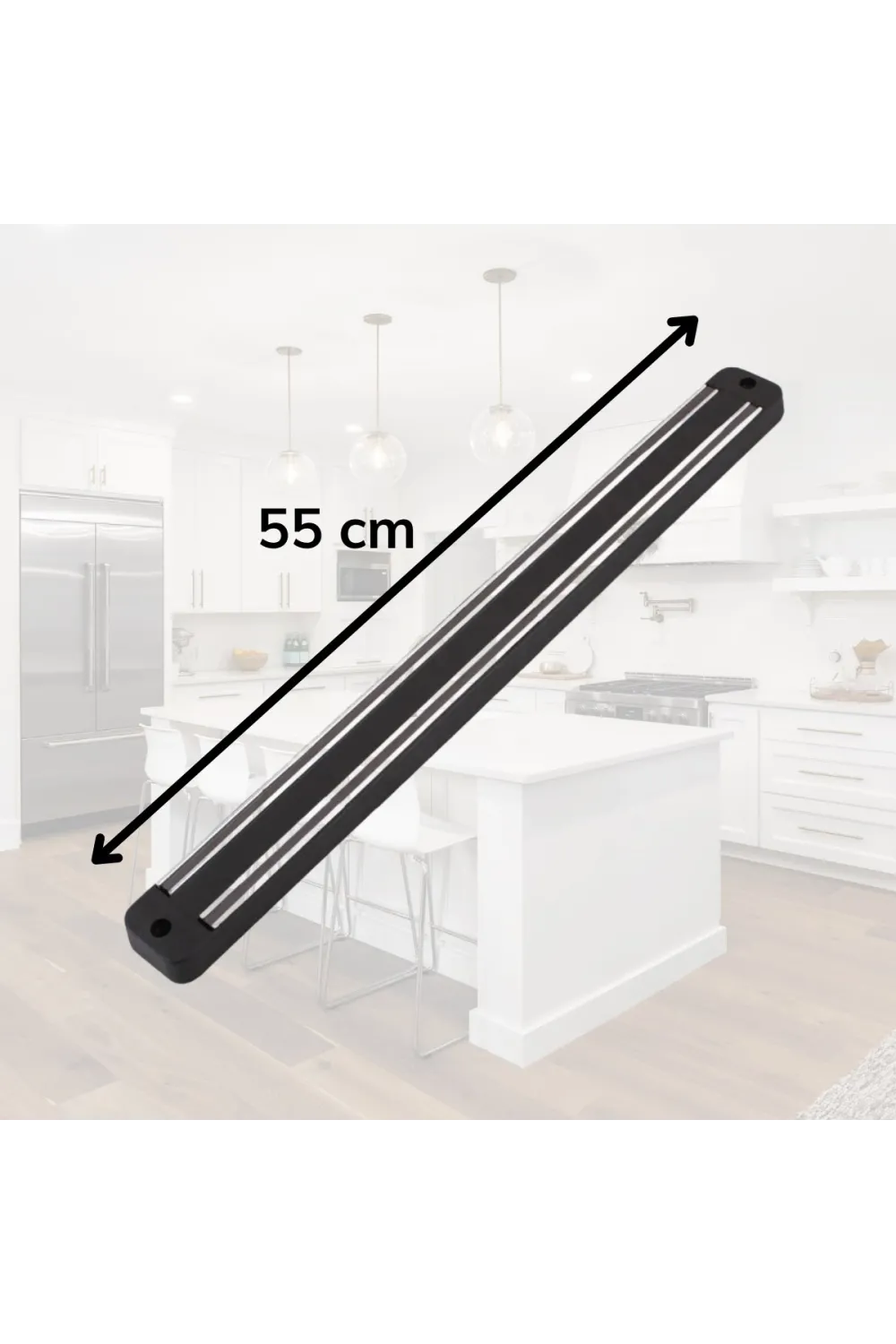 Mıknatıslı Paslanmaz Duvar Bıçak Askısı Standı 55 Cm Aparat