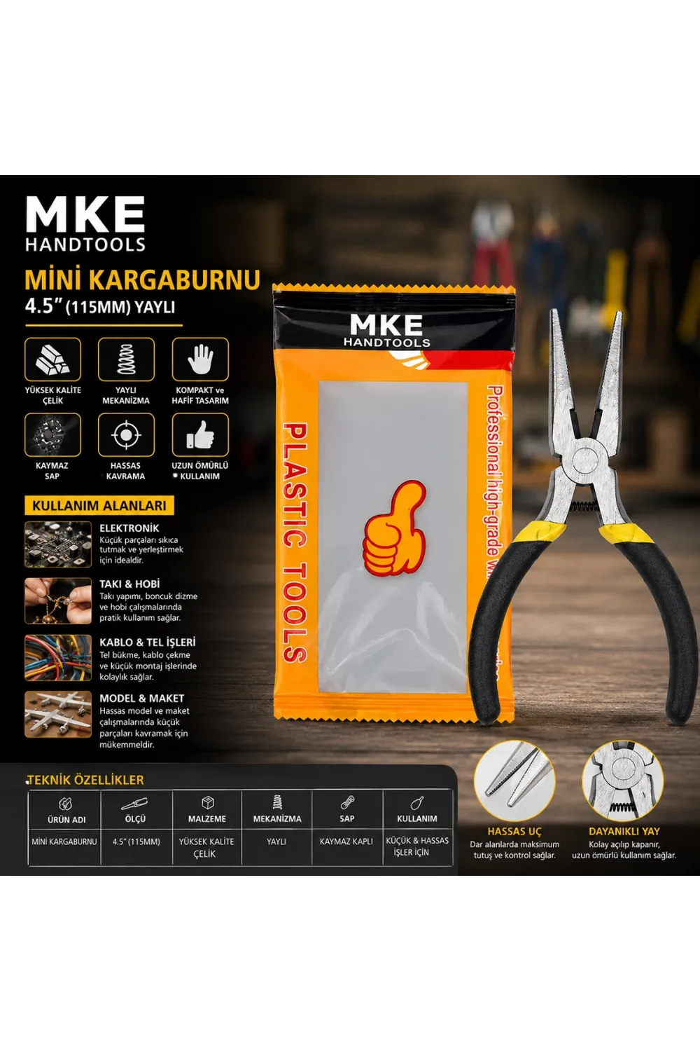 Mini 4.5 Inc 115m Çelik Kargaburnu Yaylı