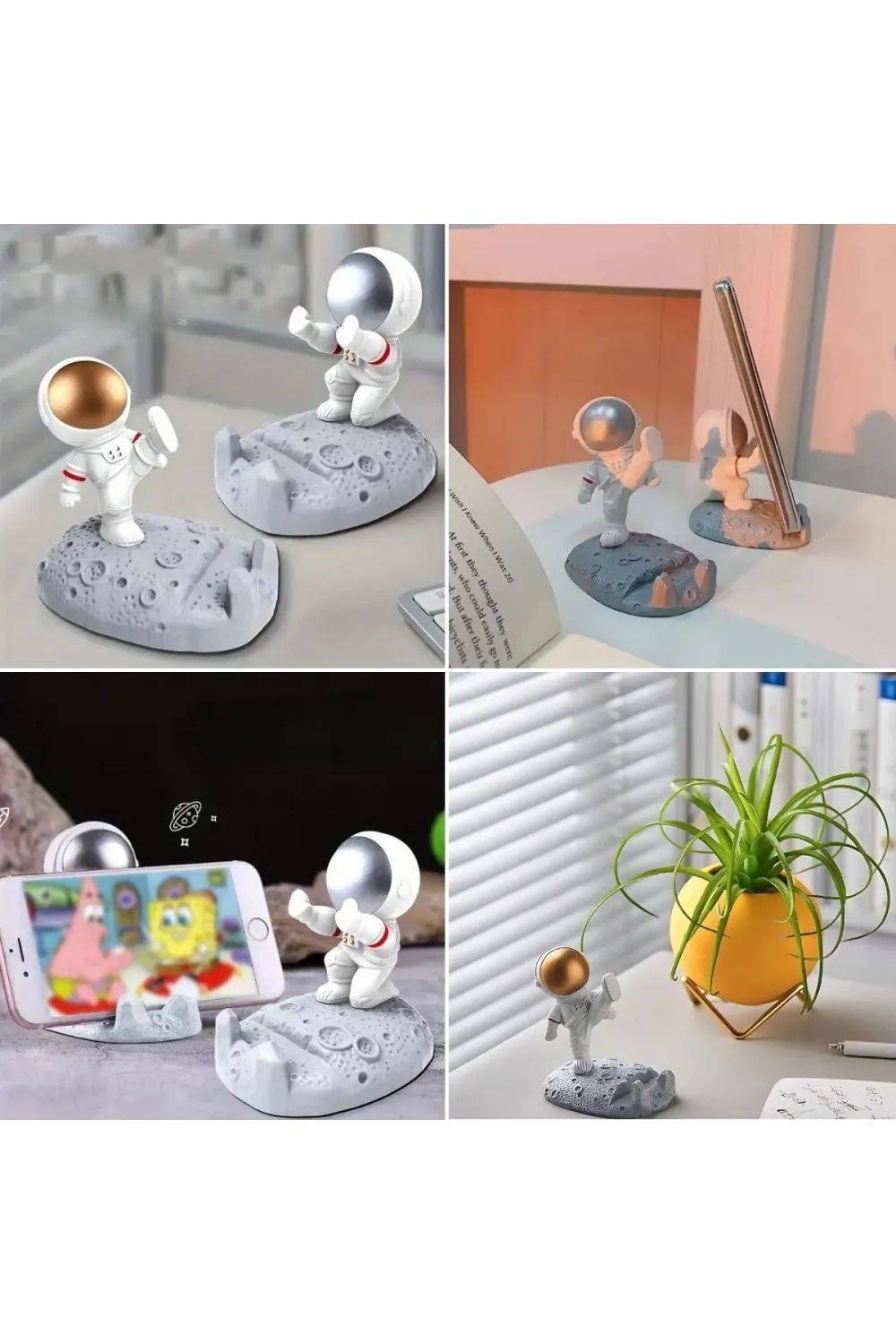 Mini Astronot Model Telefon Ve Tablet Tutucu Standı