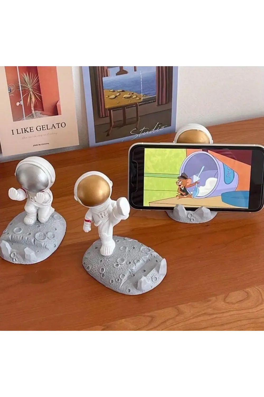 Mini Astronot Model Telefon Ve Tablet Tutucu Standı