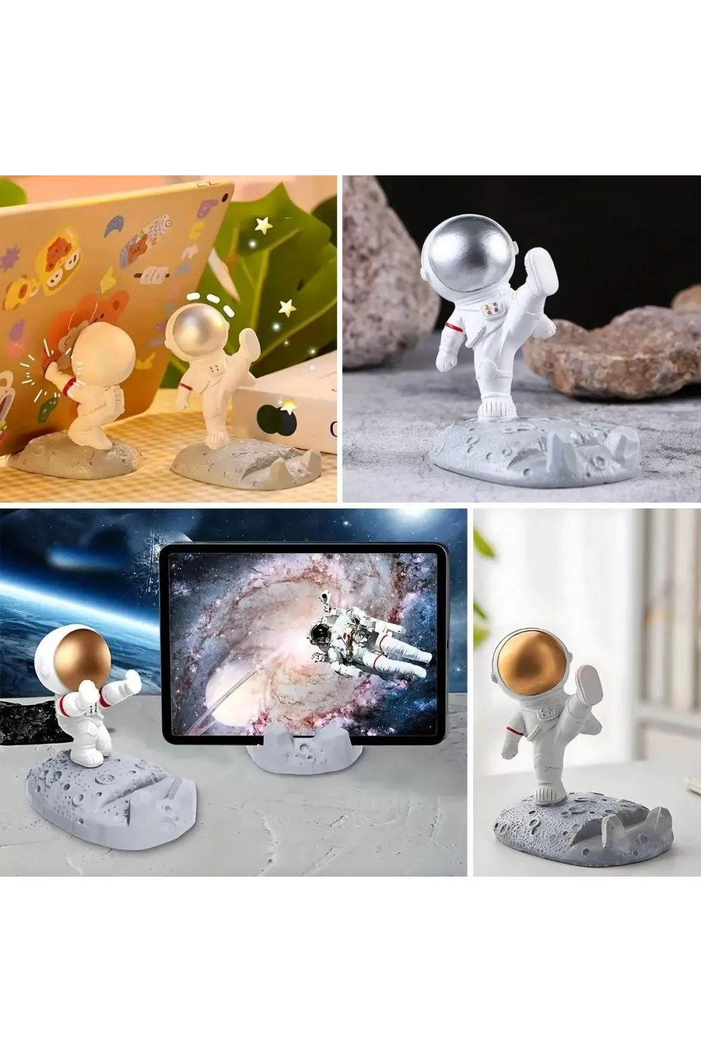 Mini Astronot Model Telefon Ve Tablet Tutucu Standı