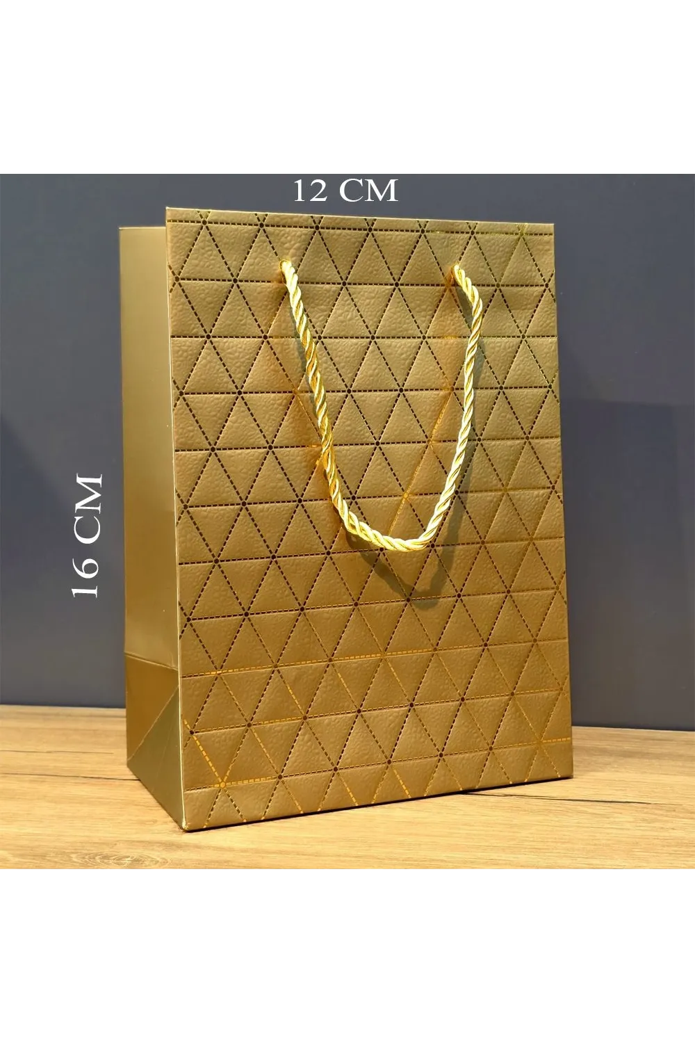 Mini Boy Gold Karton Hediye Çantası