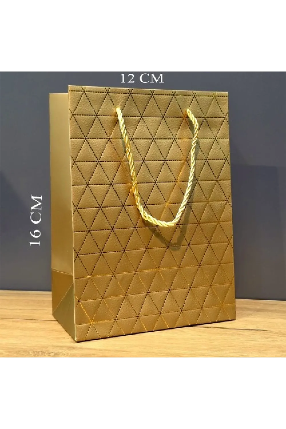 Mini Boy Gold Karton Hediye Çantası
