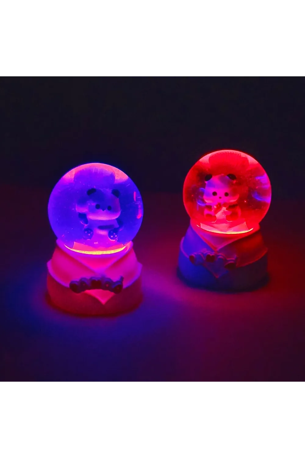 Mini Boy Sevimli Panda Tasarımlı Işıklı Kar Küresi