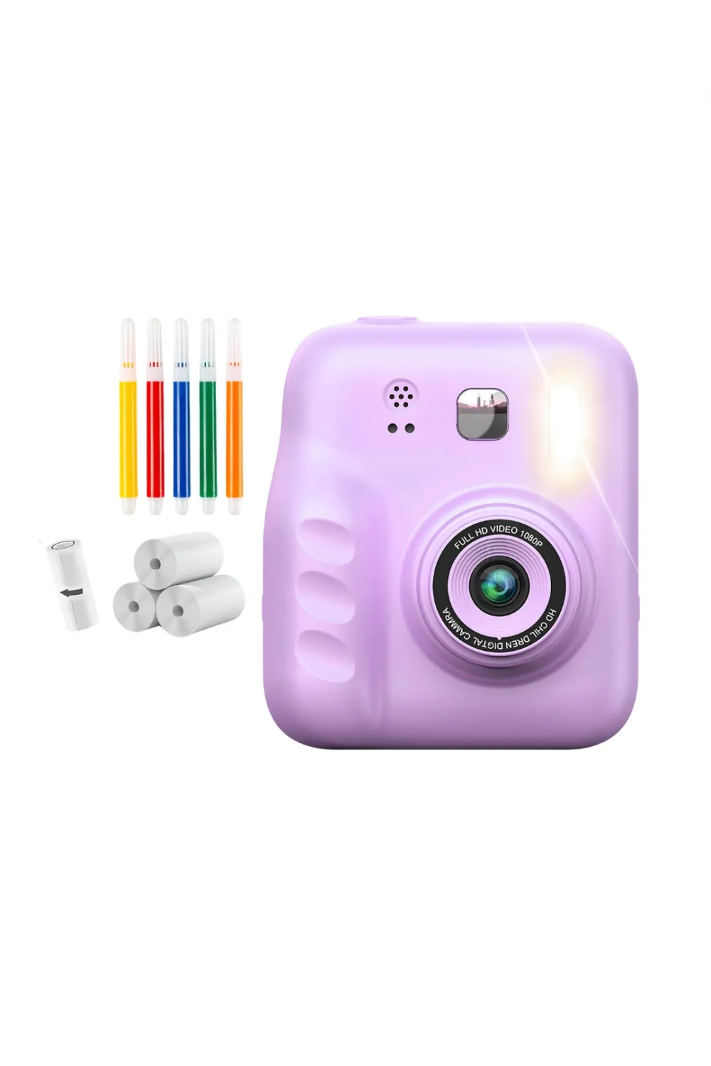 Mini Çocuk Kamerası Fotoğraf Video Çekim 4 Rulo Kağıt Ve 5 Kalem Hediyeli