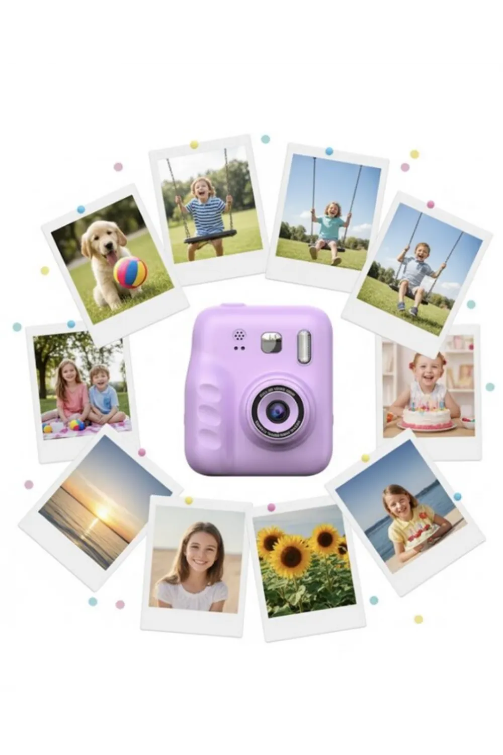 Mini Çocuk Kamerası Fotoğraf Video Çekim 4 Rulo Kağıt Ve 5 Kalem Hediyeli