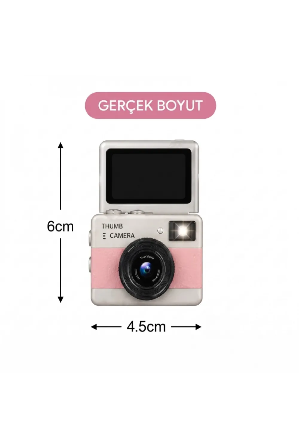 Mini Dijital Retro Kamera - Dönebilen Ekran - Flaşlı