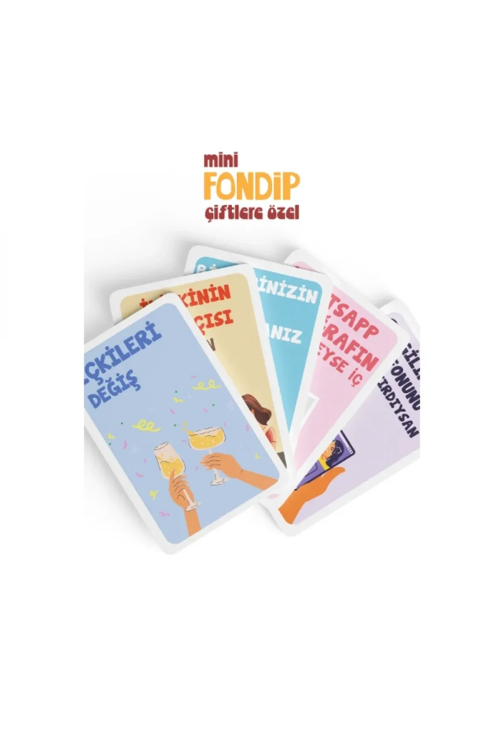 Mini Fondip Çiftlere Özel Eğlenceli Kart Oyunu