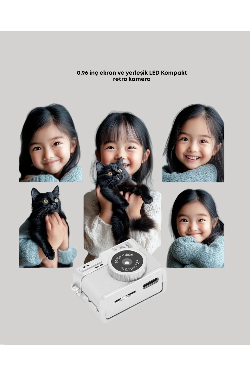 Mini Hd Dijital Kamera 1080p Kordonlu Taşınabilir Retro Model