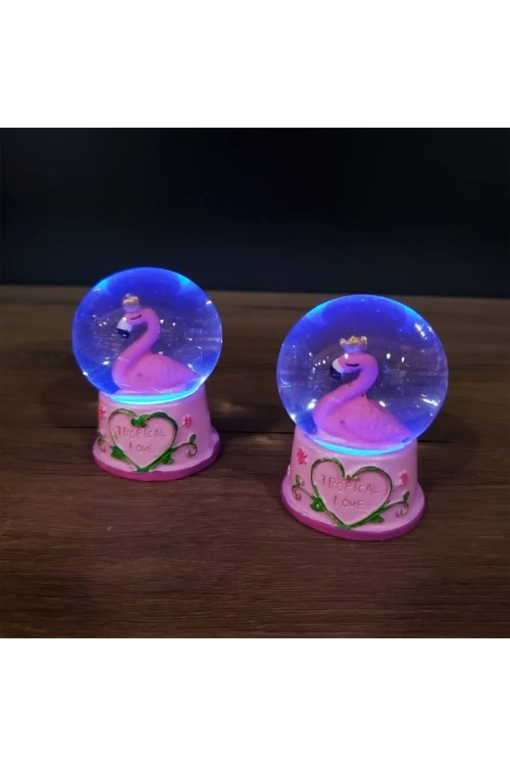 Mini Işıklı Flamingo Kar Küresi