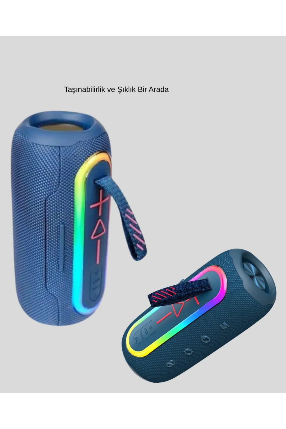 Mini Mavi Bluetooth Hoparlör Şık Görünüm Ve Taşınabilir Güçlü Ses