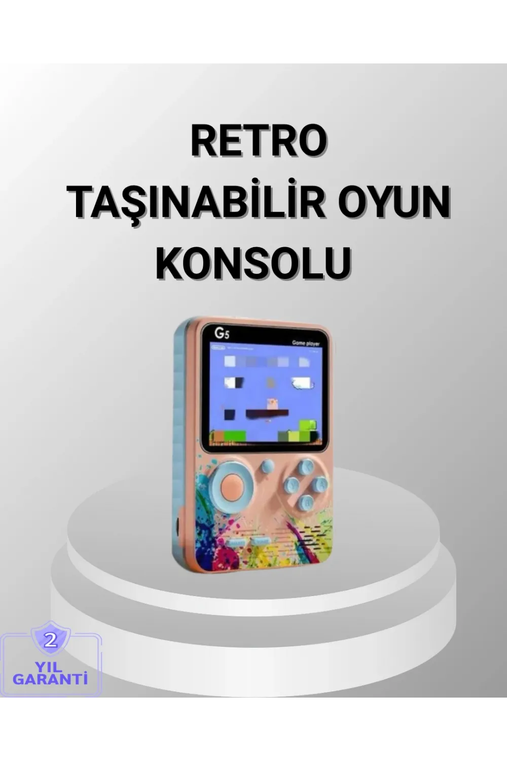 Mini Retro Oyun Konsolu 500 Oyunlu 3.0 İnç Ekran Ve Şarjlı Batarya