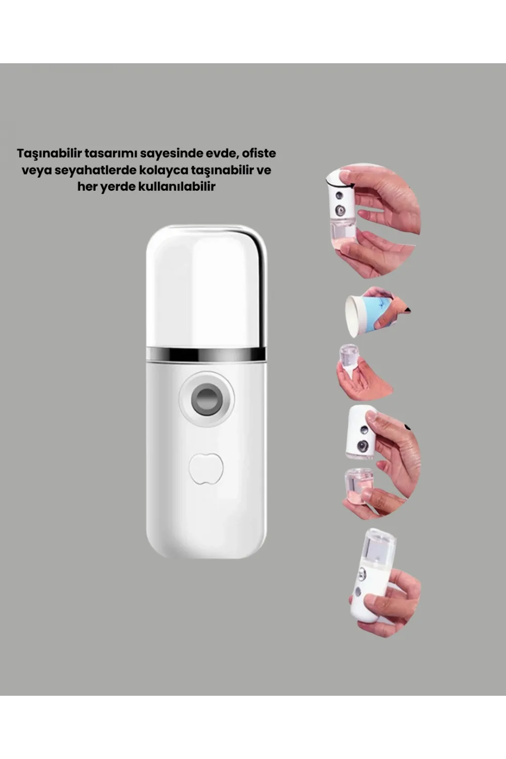 Mini Şarjlı Buhar Nemlendirici – Taşınabilir, Enerji Tasarruflu, Kablosuz Kullanım