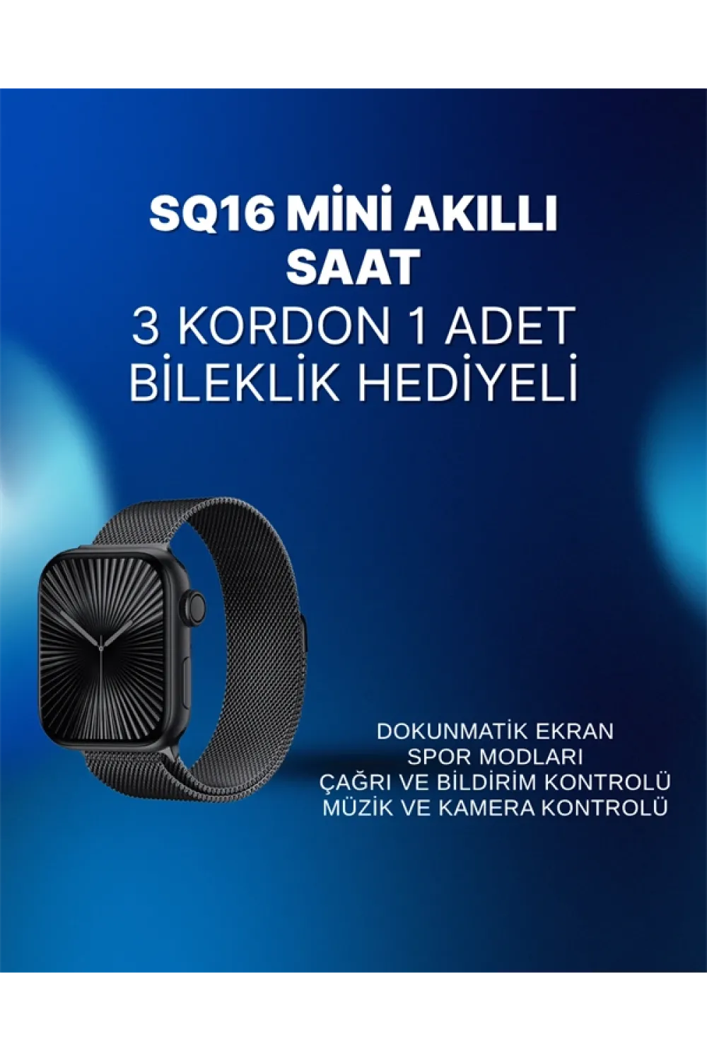 Mini Series 10 Akıllı Saat | 3 Kordon + Bileklik Hediyeli, Tüm Telefonlarla Uyumlu