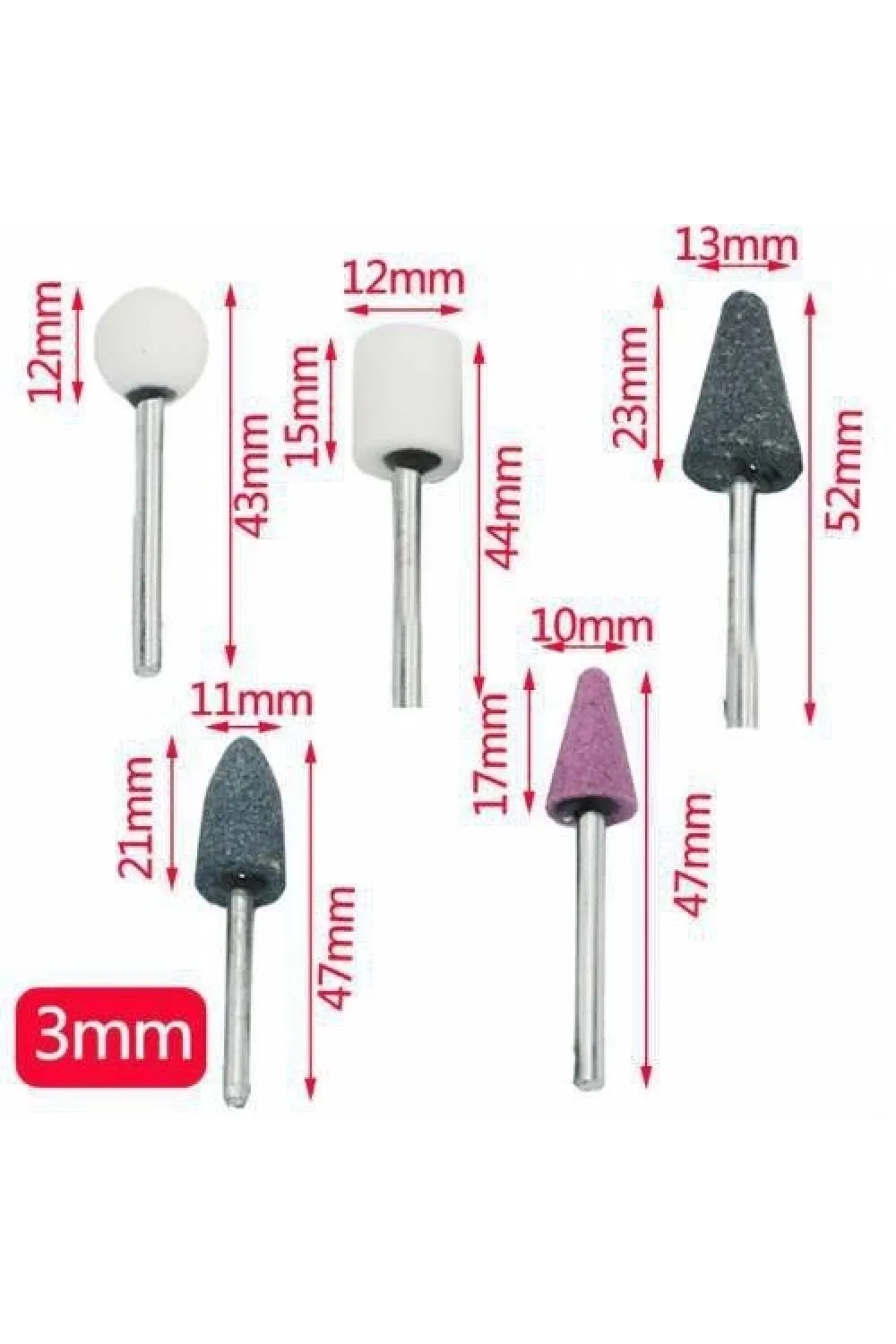 Mini Taş Zımpara Matkap Ucu Seti 10 Parça
