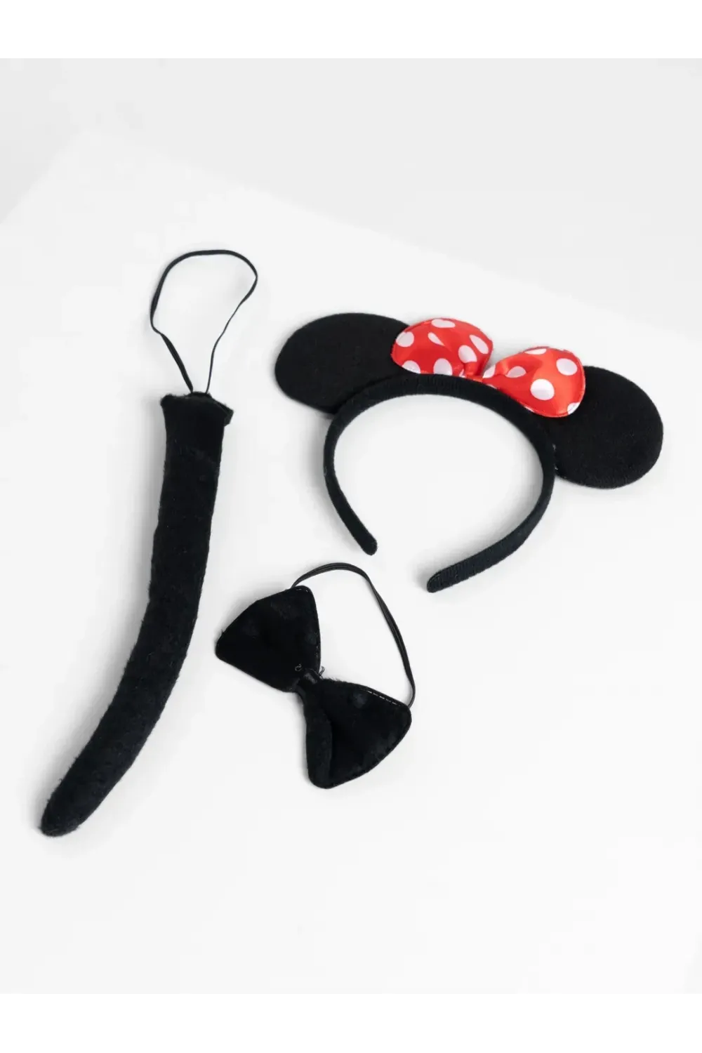 Minnie Mouse Kostüm Seti Taç Kuyruk Papyon Gösteri Seti
