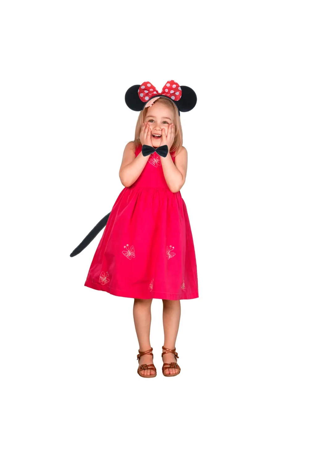 Minnie Mouse Kostüm Seti Taç Kuyruk Papyon Gösteri Seti