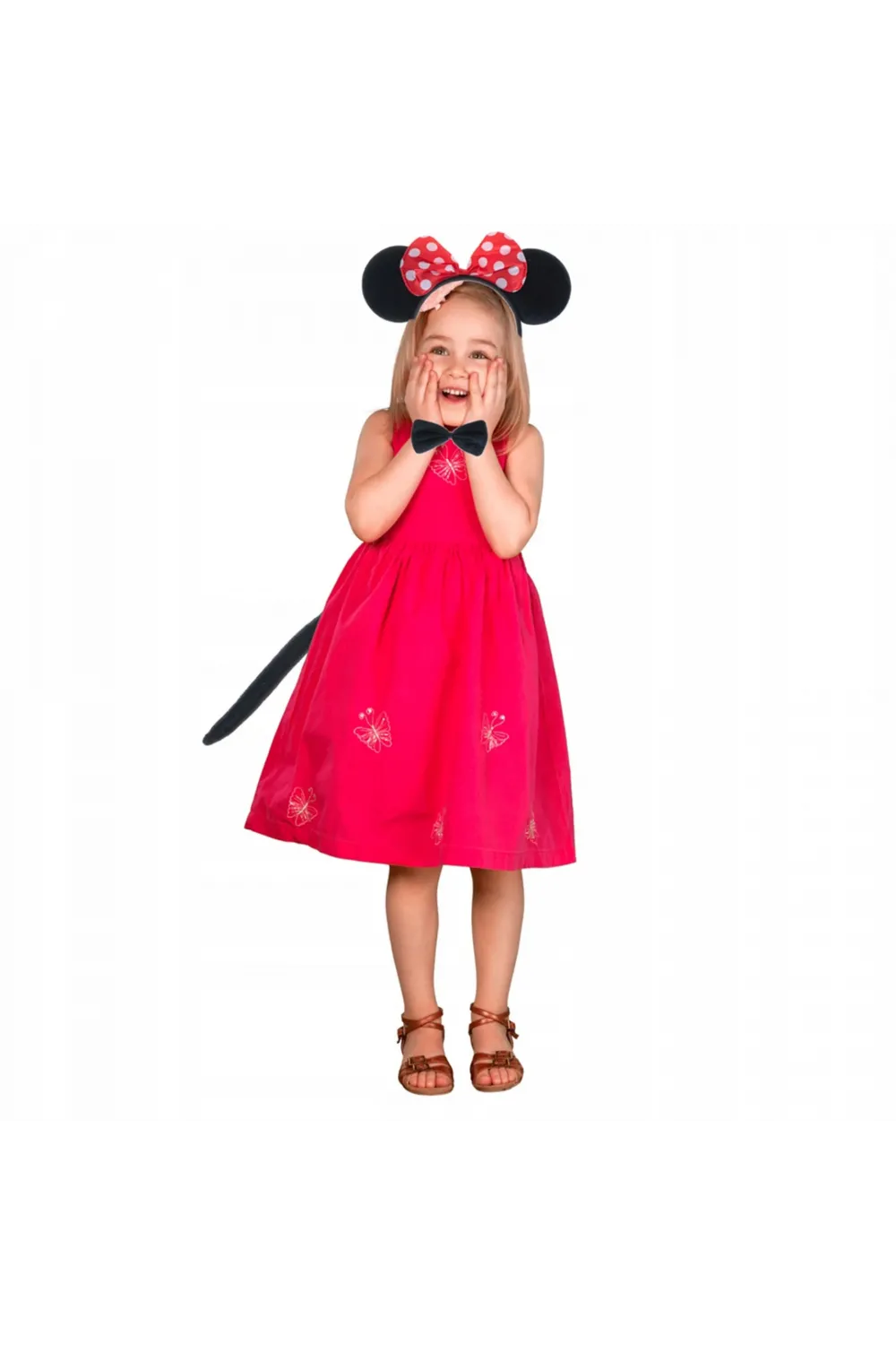 Minnie Mouse Kostüm Seti Taç Kuyruk Papyon Gösteri Seti