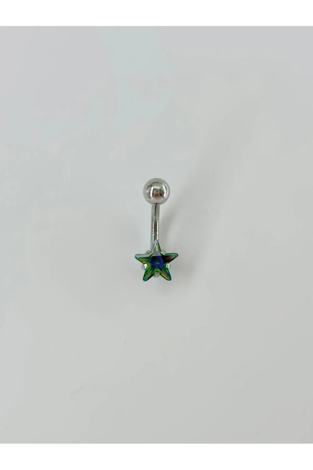 Mistik Topaz Taşlı Yıldız Detaylı Göbek Piercing - Pg0026