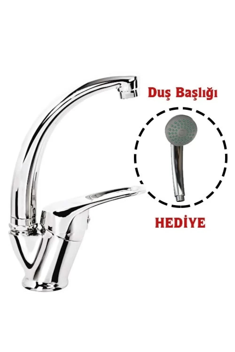 Mix Kuğu Banyo Batarya + Duş Başlığı Hediyeli