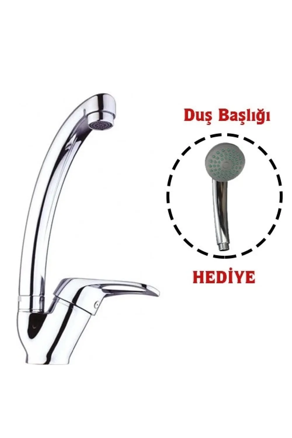 Mix Kuğu Mutfak Evye Batarya + Duş Başlığı Hediyeli