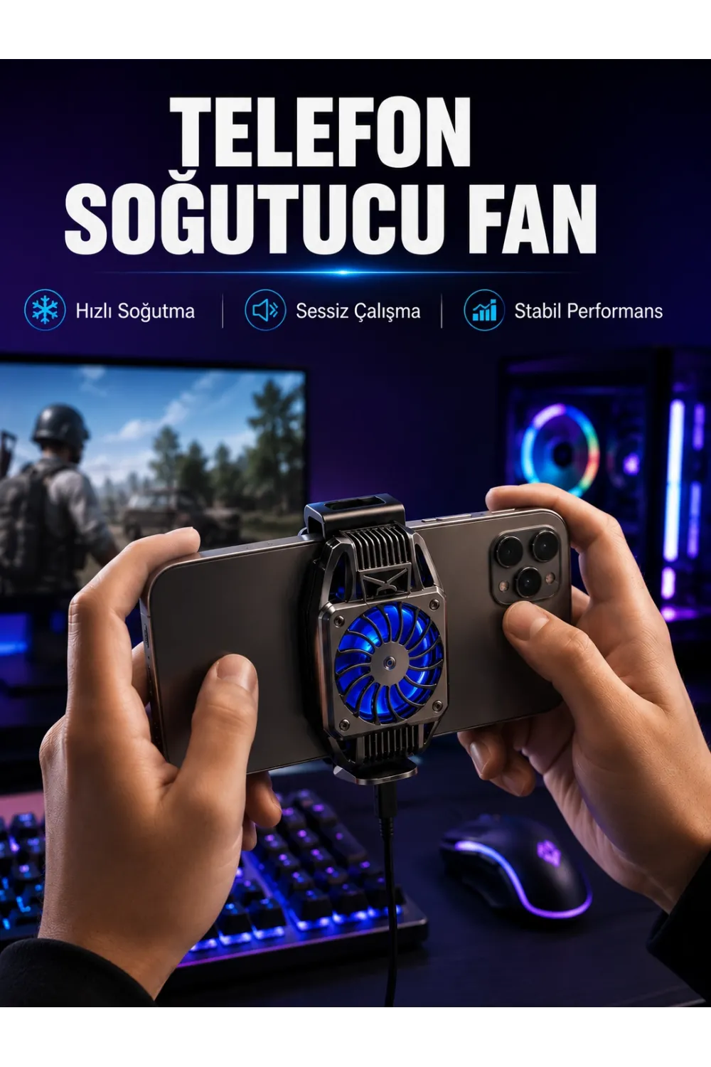 Mobil Telefon Soğutucu Fan Yüksek Soğutma Performansı
