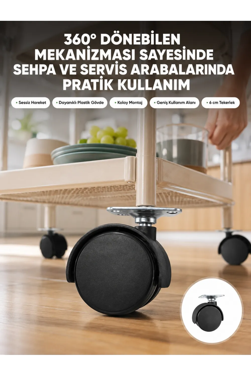 Mobilya Tekerleği 6 Cm Kilitsiz Tekli Satış